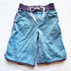 Hanna Andersson Boys Swim Shorts With Shark Print 110 Cm / US 5 Elastic Waist